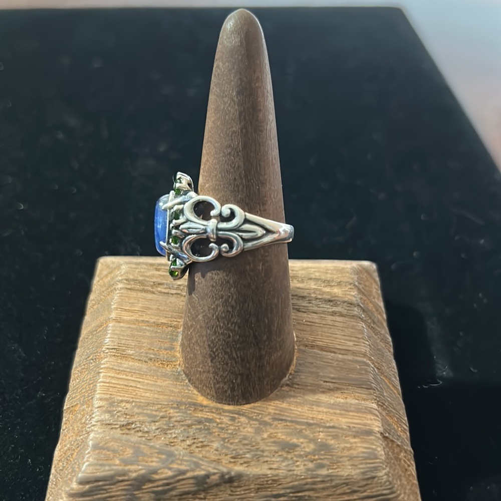 NWOT Carolyn Pollack Sterling Silver Natural Kyanite Chrome Diopside Ring Boho - Picture 5 of 5